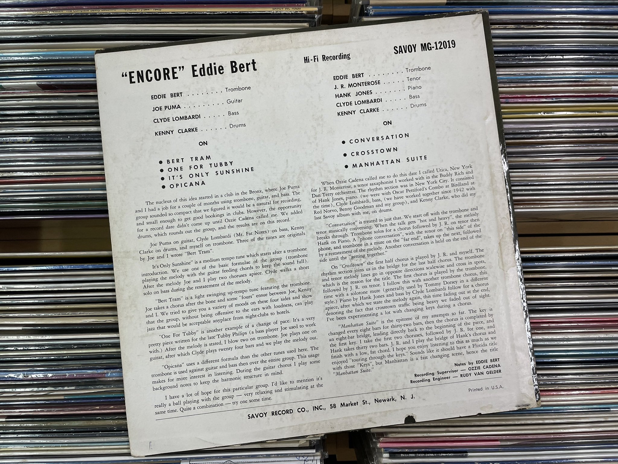 激レアSavoyオリ‼️JR Montrose Eddie Bert rubicrecords on X: 