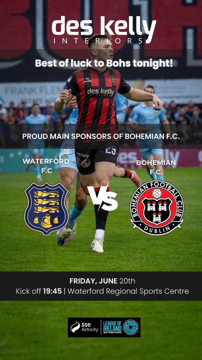 Good luck to the lads tonight ❤️🖤 #bfcdublin