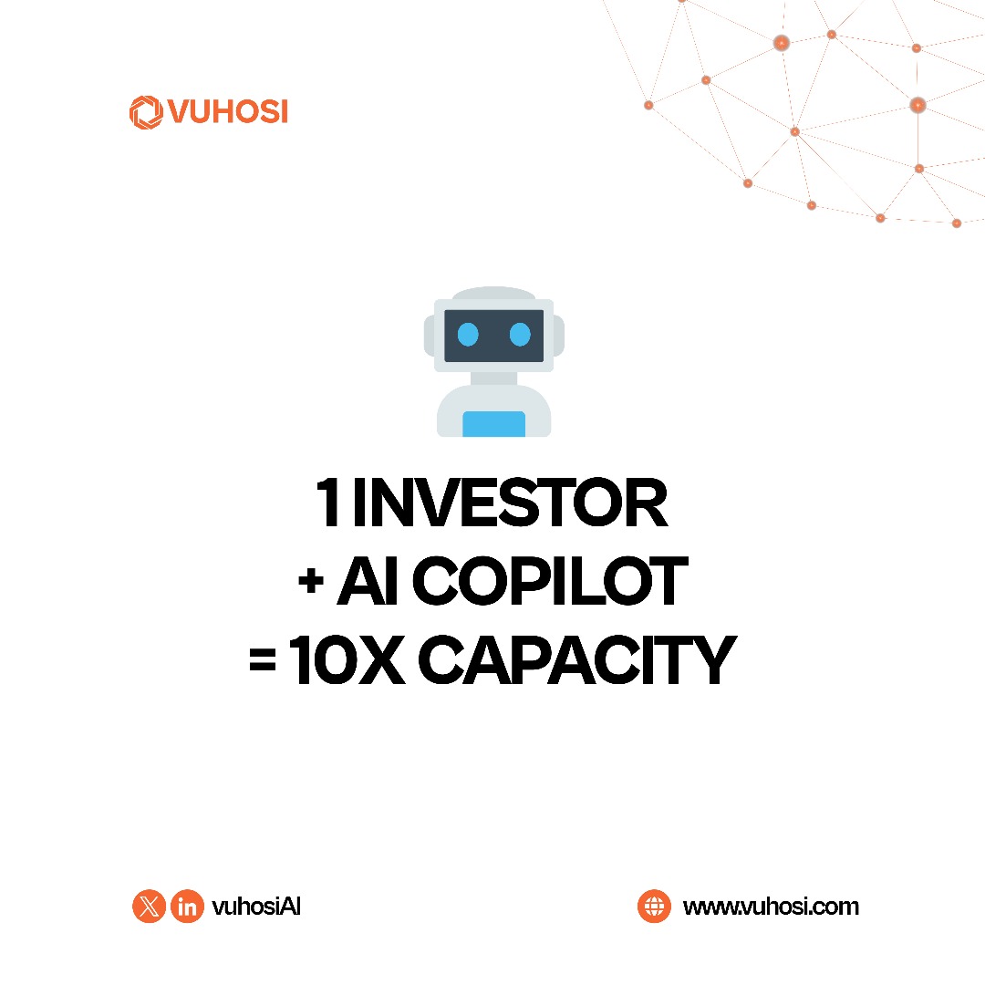 VuhosiAI's tweet photo. 🧾 “How investors can review 200 decks a week without missing the gems. (Yes, really.)”

If you're drowning in pitch decks, you're not alone.

VCs and angels are now seeing hundreds of startup pitches per month, but real diligence still takes time. And the best deals? Often buried under the noise.

That’s where Vuhosi comes in.

🎯 With our AI Copilot for Startup Investing, you don’t just skim decks—you scan, score, and shortlist with superhuman precision:

📥 Inbox Integration: Every pitch deck lands directly in your Vuhosi dashboard
 🔍 27-Point VC Framework: Vision, GTM, traction, red flags all evaluated by our AI agents
 🧠 Custom Thesis Filters: Find startups that match your exact investment criteria
 ⚡ Instant Insights: From founder-market fit to burn-to-growth ratio, all scored and summarized

And it doesn’t stop at the deck.

Our agents cross-check online footprints, benchmarks, GTM plans, and even news signals so your diligence goes deeper than ever in minutes, not hours.

💡 Now you can review 200+ deals a week and still spot the next unicorn.

🚀 This is how investing gets faster, smarter, and more founder-aligned.

👉 Try the investor beta: https://t.co/84dcZykRCh

#Vuhosi #DealFlow #VentureCapital #AngelInvestor #StartupInvesting #DueDiligence #AICopilot #PitchDeck #EarlyStageStartups #InvestorTools #AIforVC #Founders #StartupTools
