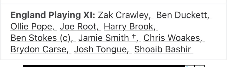 Perfect classical lines here, test cricket version of pure 4-4-2. Six batters, all-rounder at six. Keeper seven. Useful No8. Four right arm seamers and a finger spinner. Even got left hand right hand openers. Could be 1987. One quibble: captain ideally bats 3