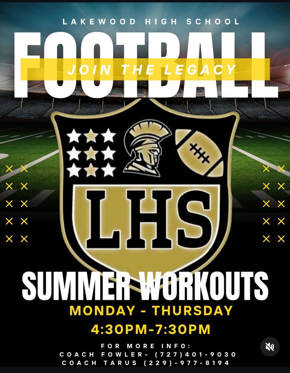 Summer workouts
Mon-Thursday 
4:30-7:30pm
