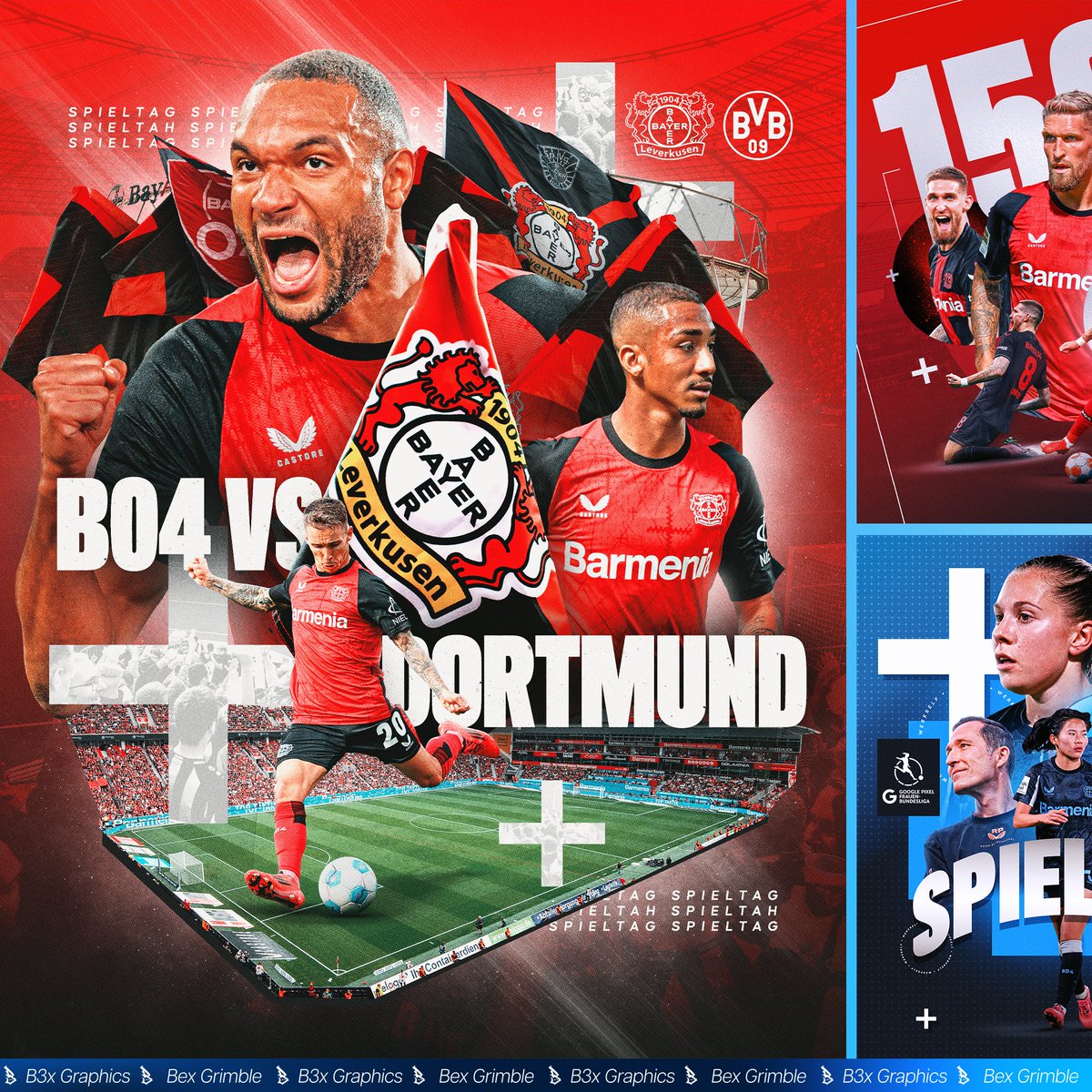 B3x_Graphics's tweet image. In January, I was fortunate enough to have partnered up with Bayer Leverkusen. Helping create some of their socials content. We had a blast in a short space of time, looking forward to 2025/26 ➕🔴⚫️