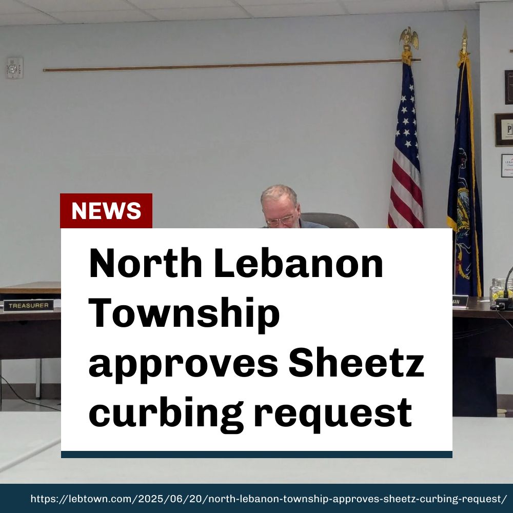 At Monday’s meeting, the North Lebanon Township Board of Supervisors unanimously agreed to approve a waiver for curbing on a portion of Long Lane for the Sheetz planned for the intersection of State Route 72 and Long Lane. lebtown.com/2025/06/20/nor…