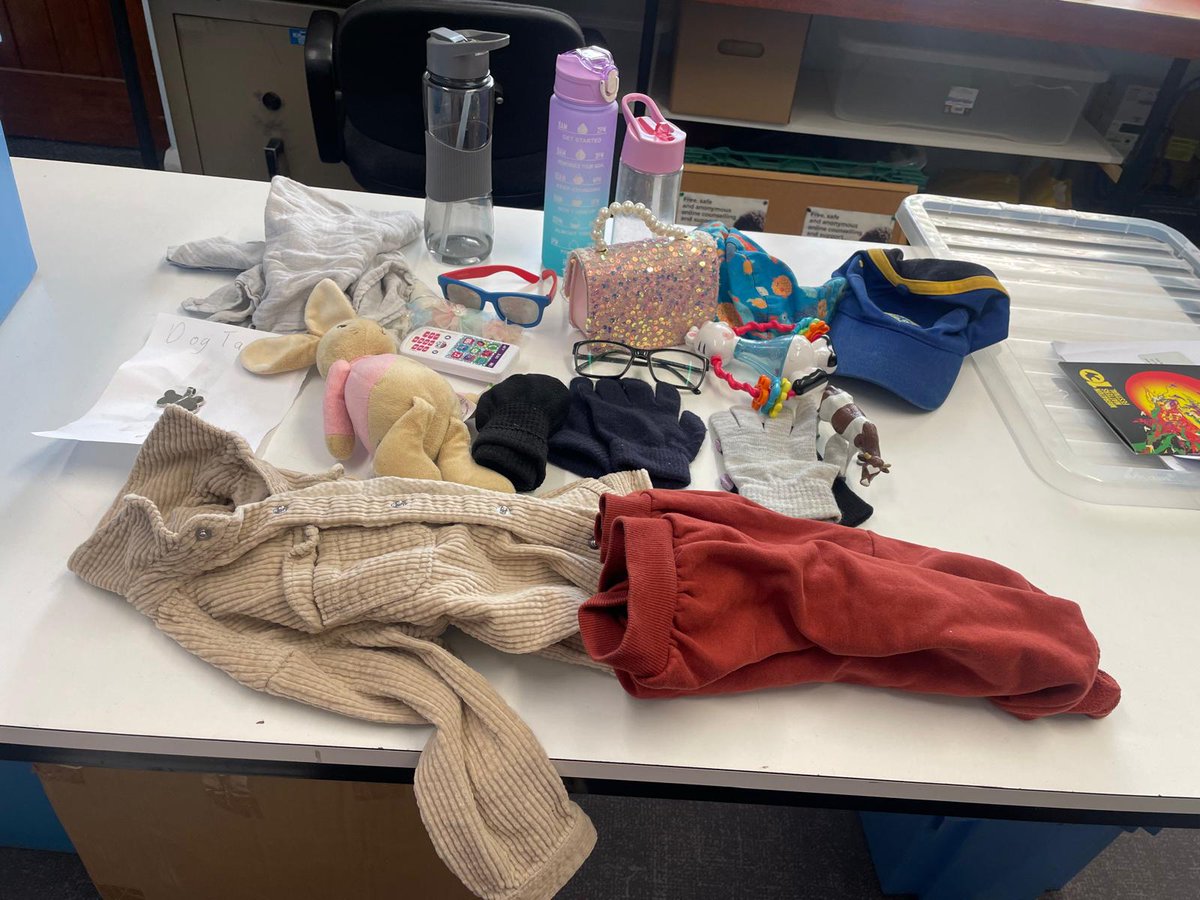 These items have been left in our lost property - if they're yours please collect them by next Friday. Anything left will be donated. 😊