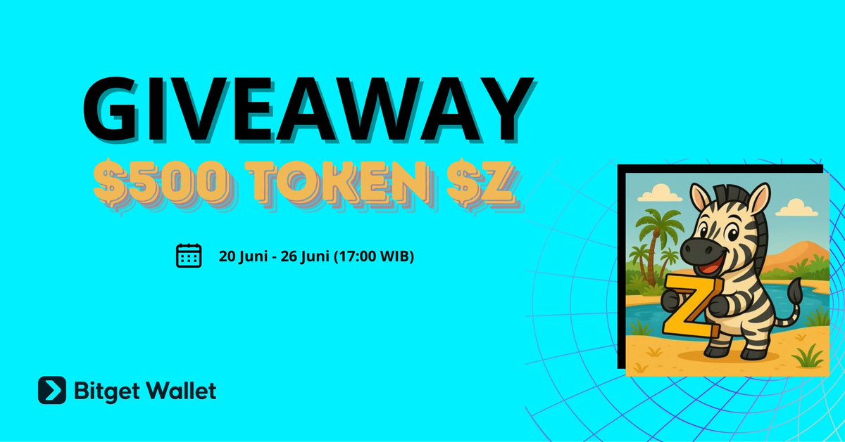 Bitget Wallet Indonesia 🇮🇩 (@bitgetwalletid) on Twitter photo 🎉 GIVEAWAY TIME! 🎉
🎁 Total Hadiah: $500 Token $Z
🏆 Akan dipilih 25 pemenang beruntung!
📅 Periode: 20 Juni – 26 Juni (pukul 17:00 WIB)
Cara ikutannya gampang banget:
✅ Follow <a href="/BitgetWalletID/">Bitget Wallet Indonesia 🇮🇩</a> & <a href="/Z_OnBNB/">ZippyOnBNB 🇺🇸🦓-CTO</a>
✅ Like & Retweet postingan ini
✅ Trade atau hold minimal $10 Token 🎉 GIVEAWAY TIME! 🎉
🎁 Total Hadiah: $500 Token $Z
🏆 Akan dipilih 25 pemenang beruntung!
📅 Periode: 20 Juni – 26 Juni (pukul 17:00 WIB)
Cara ikutannya gampang banget:
✅ Follow <a href="/BitgetWalletID/">Bitget Wallet Indonesia 🇮🇩</a> & <a href="/Z_OnBNB/">ZippyOnBNB 🇺🇸🦓-CTO</a>
✅ Like & Retweet postingan ini
✅ Trade atau hold minimal $10 Token