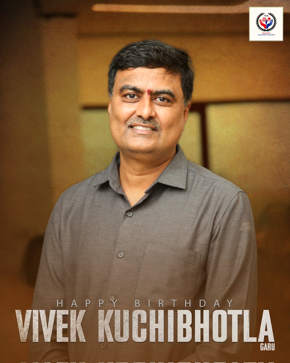 Wishing a very Happy Birthday to the dynamic &amp; visionary producer #VivekKuchibhotla garu 🎉

May your day be filled with happiness, love and unforgettable memories. ❤️

#HBDVivekKuchibhotla #HappyBirthdayVivekKuchibhotla #TFJA
