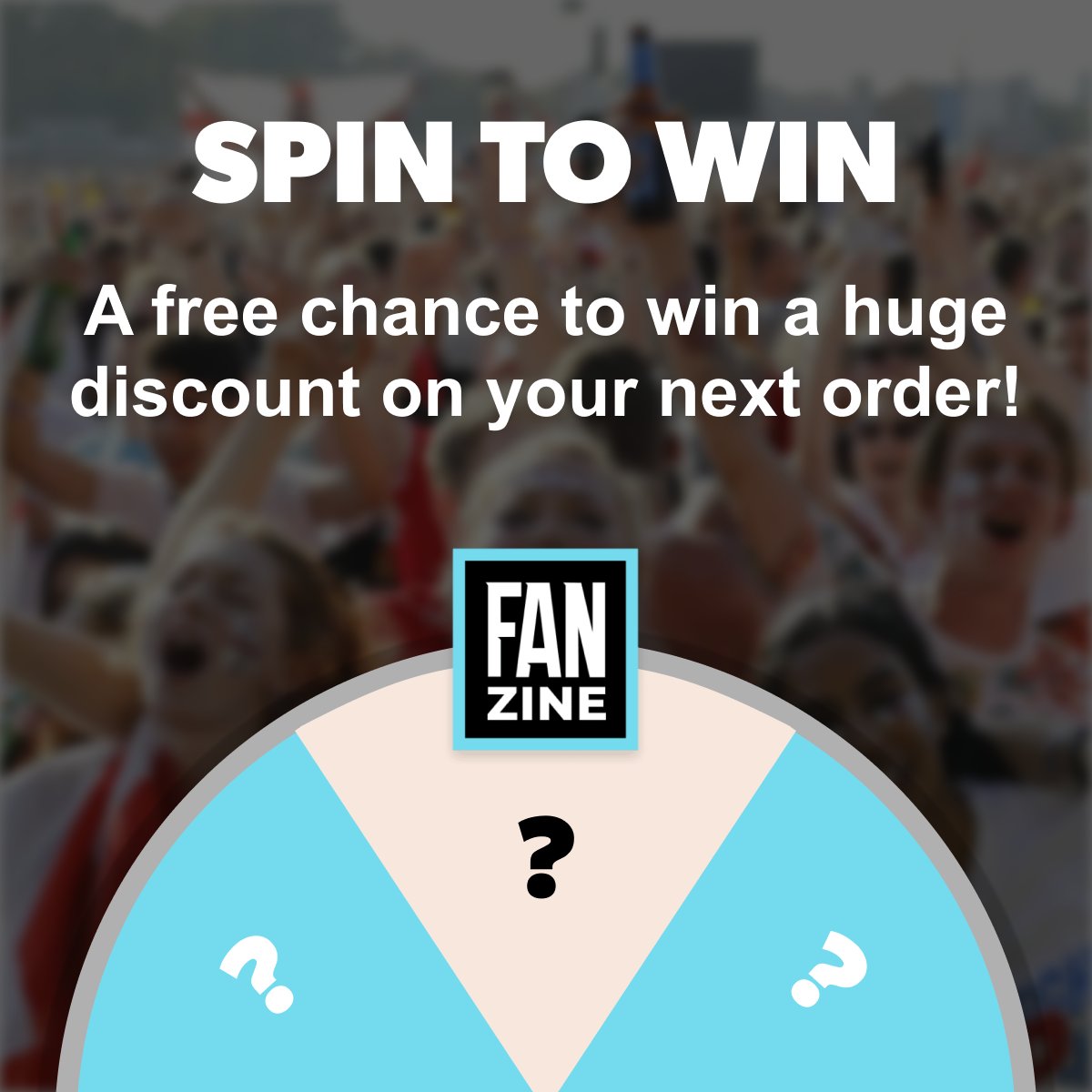 Happy Friday! It's time for your free spin ⚽

You have the chance to win a huge discount on your next order.

Fanzine, the home of the best fan apparel 🔥

Click here 👉 fanzinestore.com