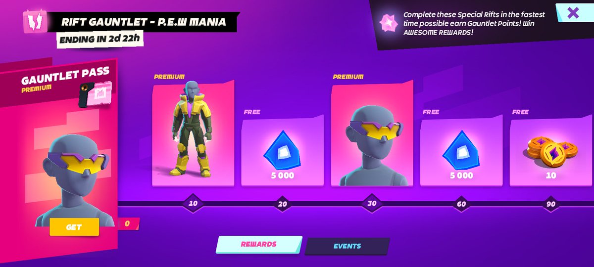 New Event and Pass "RIFT GAUNTLET - P.E.W MANIA" is here for 3 Days! 🥽