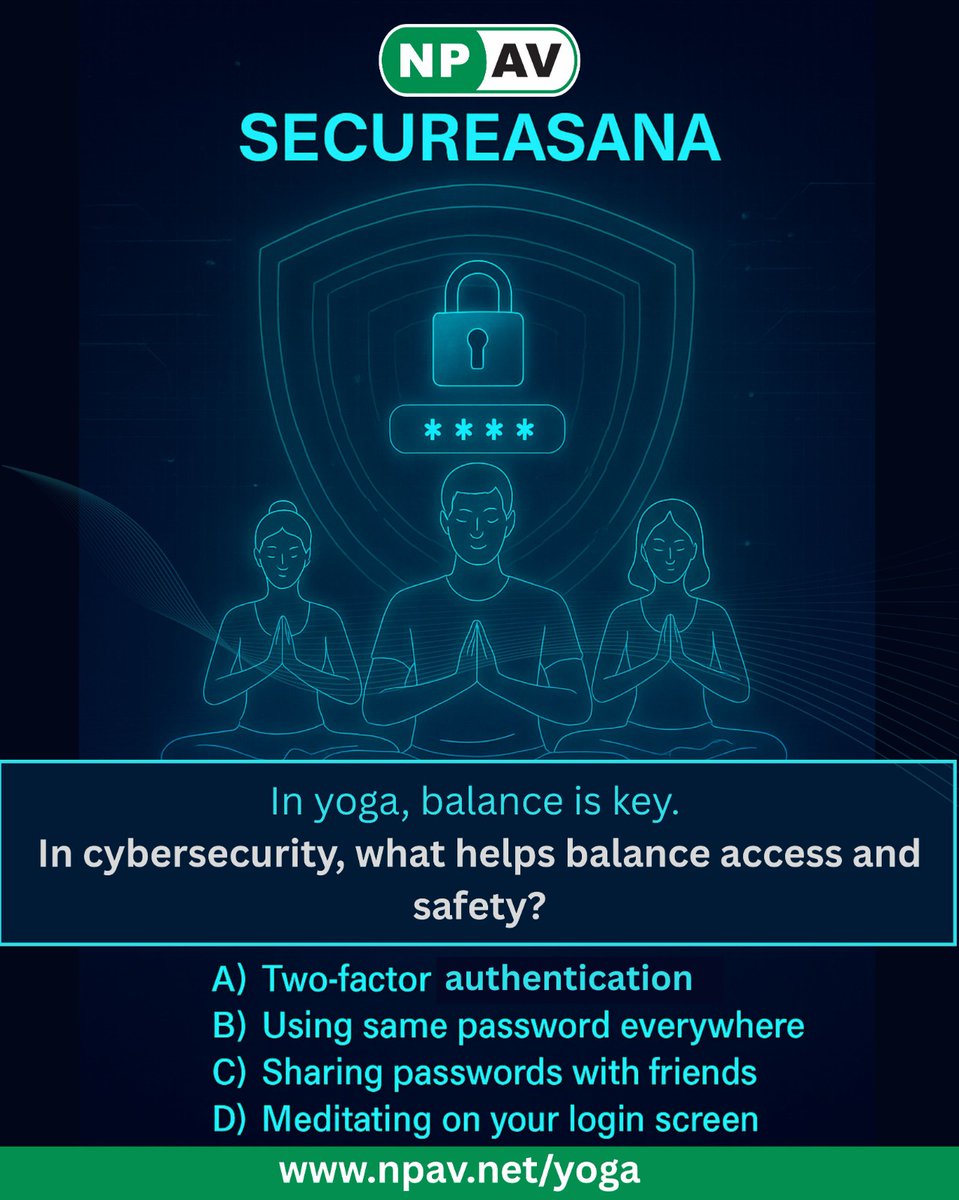 Join Yoga Day Quiz till 21st June! Answer daily, follow Net Protector &amp; tag 3 friends. Win FREE 3-Month Yoga Membership! Visit npav.net/yoga  #YogaDayQuiz #WinWithNPAV #StayFit #Habuild #ContestAlert #YogaChallenge #WellnessWithNPAV