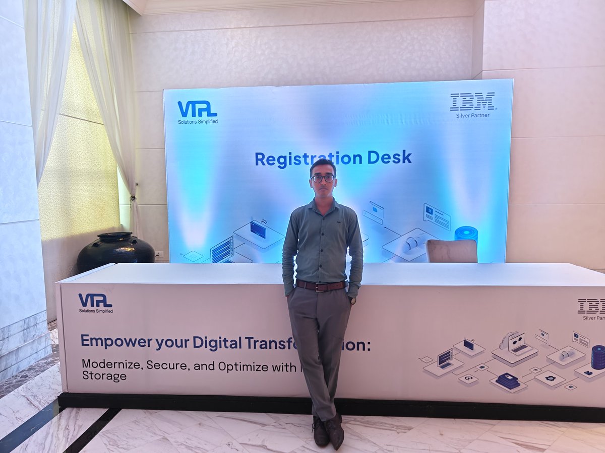samratbhattac15's tweet image. Welcome to #IBMThink2025! 🚀 Thrilled to host our guest at the VTRL Solutions &amp;amp; IBM Registration Desk in @itcroyalbengal. Explore storage innovation &amp;amp; digital transformation with us!  #StorageTech #DigitalFuture @VareliTecnac @IBM @ibm_in @IBMData
