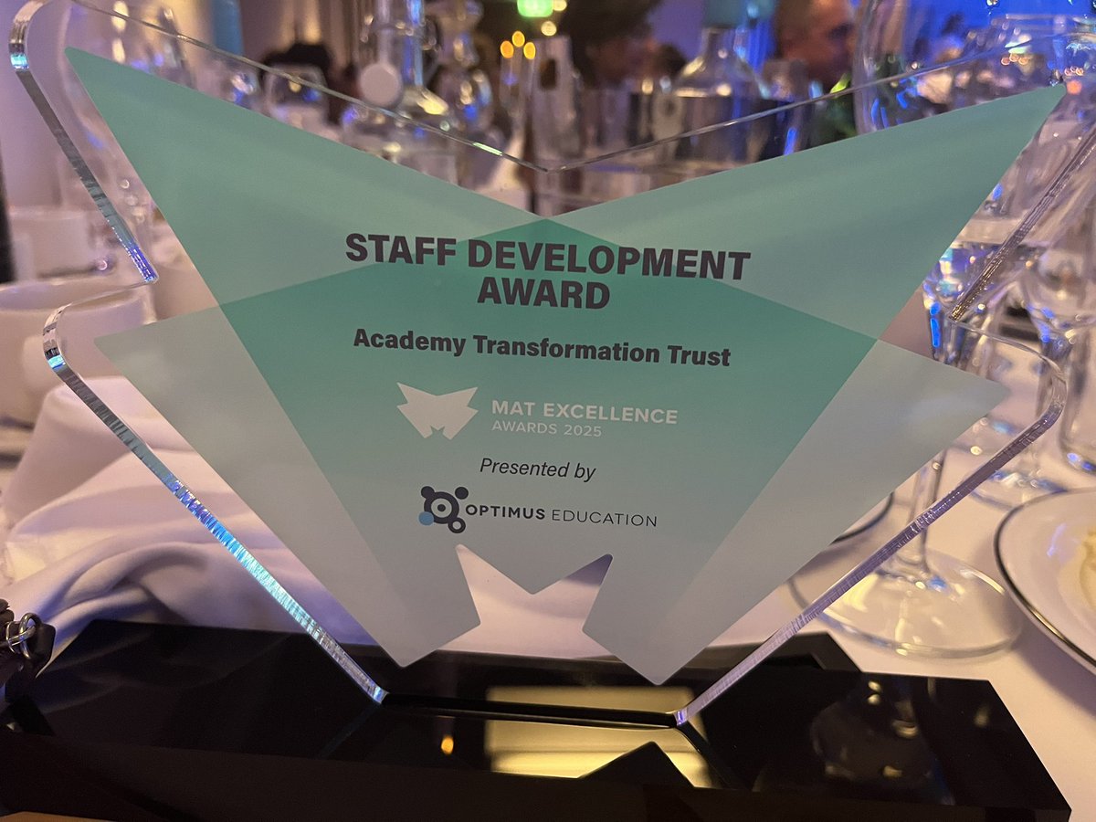CatherineRusht2's tweet image. Delighted that @ATTInstitute @AcademyTrust won the @OptimusEd MAT Excellence Award for
✨Staff Development✨
✈️🎉✈️🎉✈️

Huge thanks to @ATTIDeputy &amp;amp; the Institute team, our academies, with special mention for our PD Leads 💙

#TransformingPD