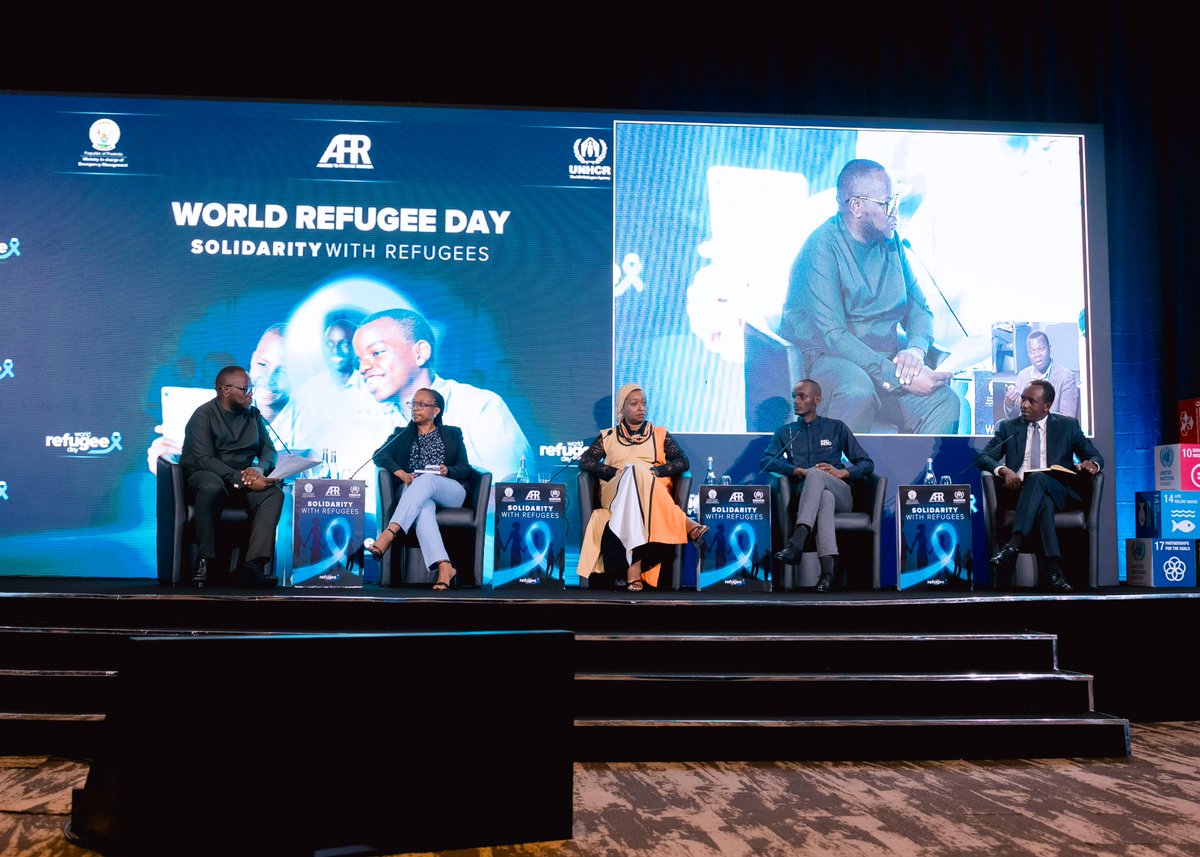 RwandaEmergency's tweet photo. In a panel discussion themed “From Protection to Prosperity: Pathways to Sustainable Graduation of Refugees” featuring  @AissatNdiaye @RefugeesRwanda Rep. @EmmanuelMugabo5, @InkomokoRwanda Country Manager, and Marcelline UMUBYEYI from @WB_Rwanda,

PS. @P_Habinshuti highlighted the importance of coordinated efforts to transition refugees from dependency to self-reliance through inclusive and durable solutions.
#WRD2025
