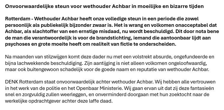 Onvoorwaardelijke steun voor Faouzi in deze moeilijke en bizarre tijden.