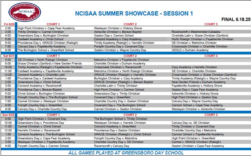 Back in action on our home court today as we host the NCISAA Live Period Summer Showcase! #gdshoopfam