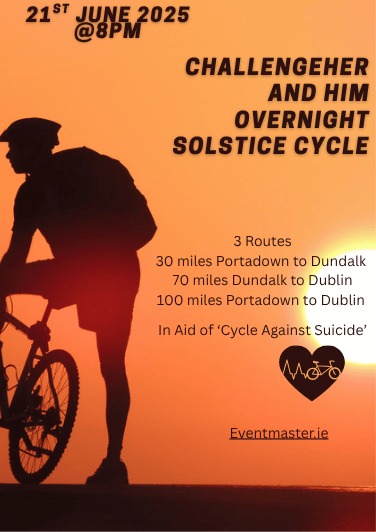 CASuicide's tweet image. Wishing the very best of luck to everyone taking part in the Overnight Solstice Cycle tonight! 🚴♀️🌙🌞
A huge thank you to the incredible team at ChallengeHer for choosing Cycle Against Suicide as this year’s beneficiary.
Safe cycling to all and enjoy every mile!