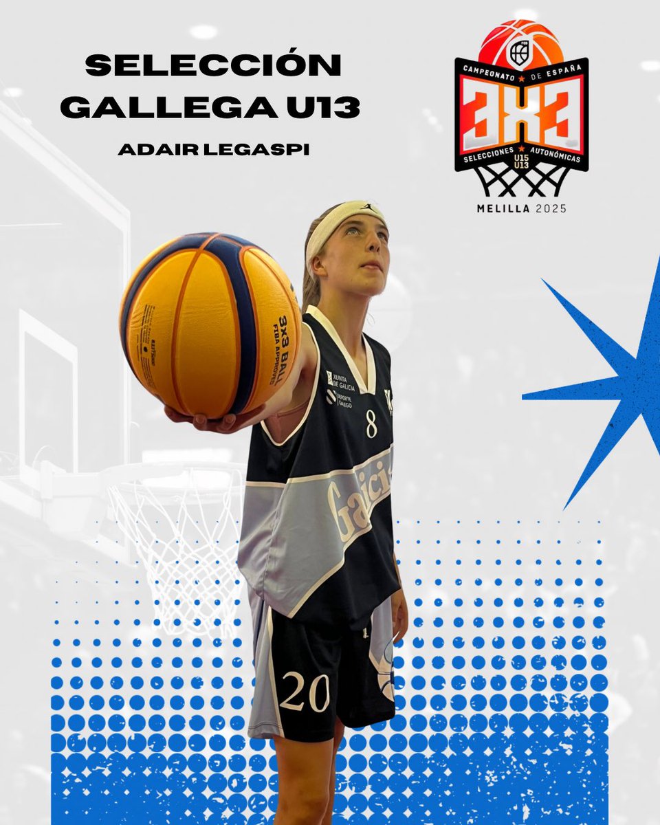 Nuestra jugadora Adair Legaspi disfrutará este fin de semana del Campeonato de España U13 de 3x3 con Galicia.

10:45 Melilla vs Galicia
16:55 Galicia vs C. Valenciana
17:45 P. Vasco vs Galicia
19:25 Galicia vs Navarra

¡A disfrutar de la experiencia!💙

<a href="/FGB_Baloncesto/">FGB</a>