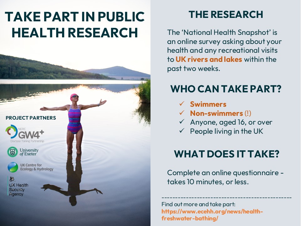 💦 Love wild swimming? So do we. 🌞🏊‍♀️🌳

But we also ask: 
Do wild swimmers get unwell more often than non-swimmers? 🤧

Take 10 minutes to help us find out
👉bit.ly/freshwater-swi…

#WildSwimmingUK
<a href="/WATERSHED_i/">watershed_investigations</a> <a href="/RiverActionUK/">RiverActionUK</a> <a href="/sascampaigns/">Surfers Against Sewage</a>
