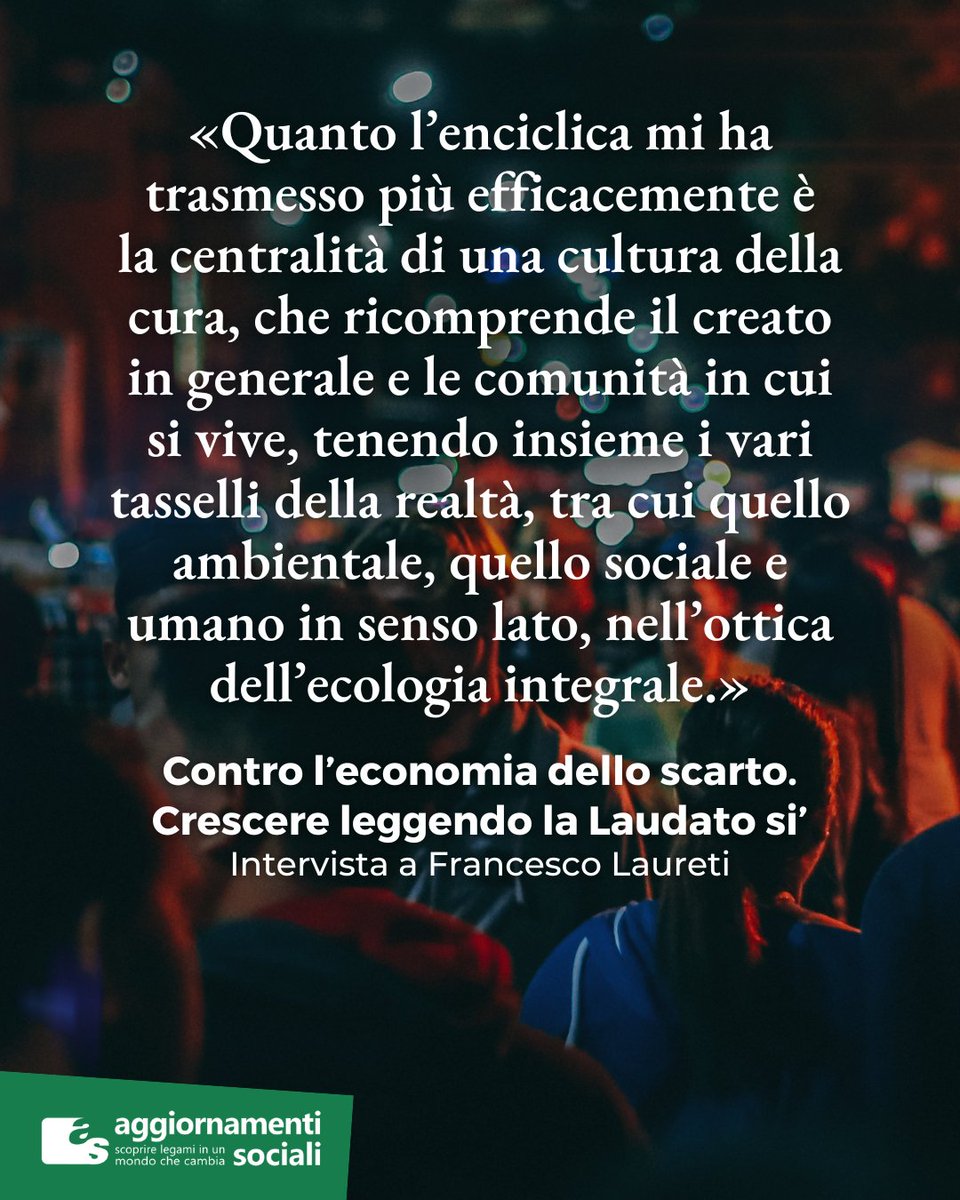 Aggiornamenti Sociali (@aggsoc) on Twitter photo 🙋L'enciclica #Laudatosi ha lasciato un segno profondo nelle vite di molte persone, compresi tanti giovani. In che modo ragazze e ragazzi sono cresciuti con uno sguardo nuovo sul mondo grazie al testo di #papaFrancesco?
👉Leggi l'intervista a <a href="/fra_lau16/">Francesco Laureti</a>: aggiornamentisociali.it/articoli/contr… 🙋L'enciclica #Laudatosi ha lasciato un segno profondo nelle vite di molte persone, compresi tanti giovani. In che modo ragazze e ragazzi sono cresciuti con uno sguardo nuovo sul mondo grazie al testo di #papaFrancesco?
👉Leggi l'intervista a <a href="/fra_lau16/">Francesco Laureti</a>: aggiornamentisociali.it/articoli/contr…