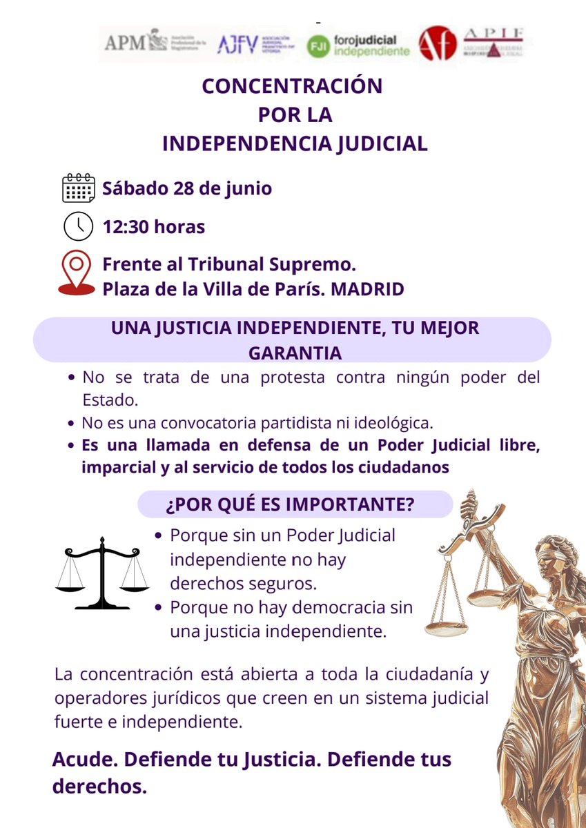 juecesAPM's tweet photo. Concentración por la independencia judicial. 

@juecesAPM @JuecesAJFV @FJuecesIndepend @AFiscales @APIFiscales https://t.co/gdmp74KHIo
