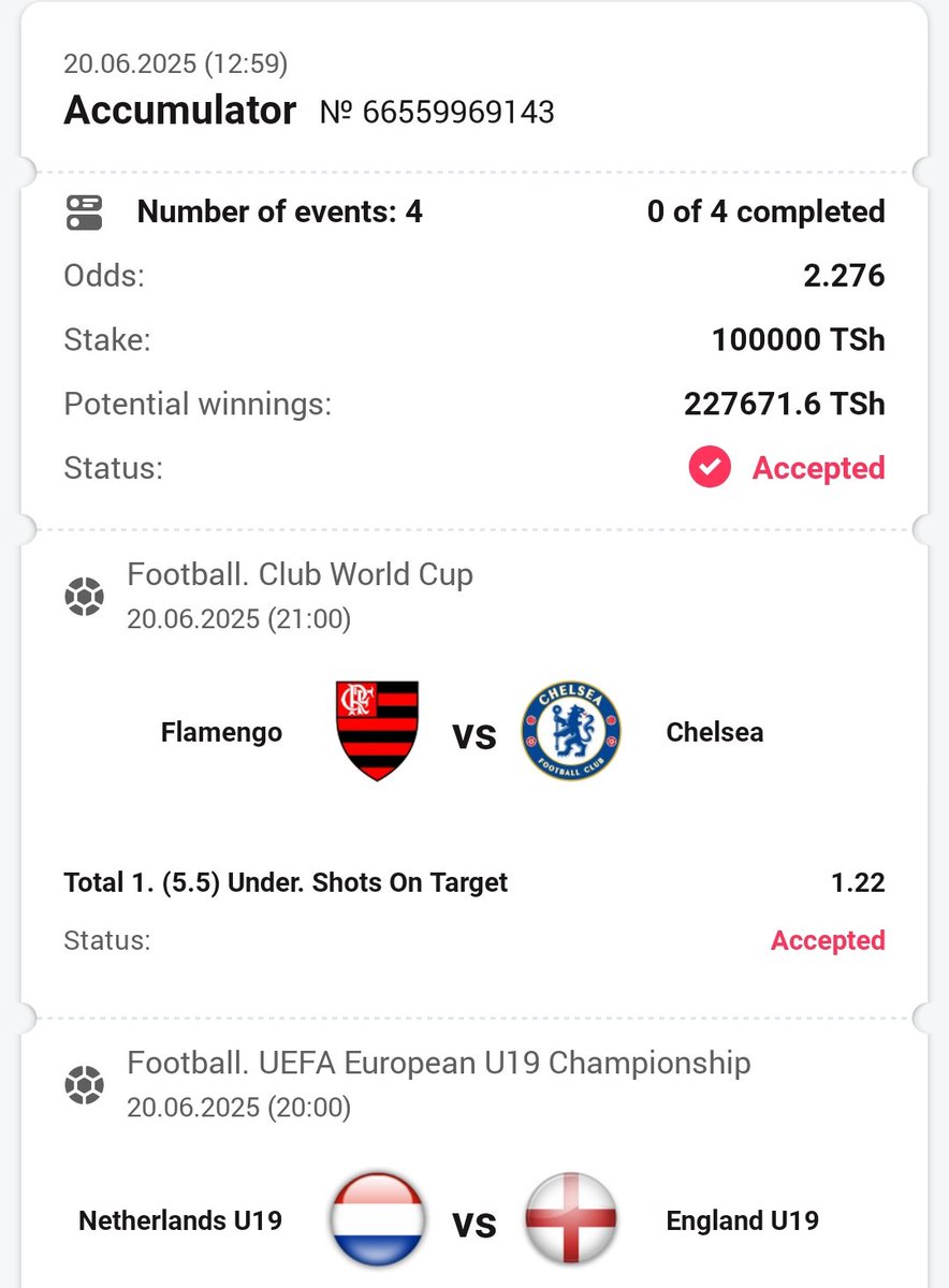FOOTBALL ⚽ BET OF THE DAY ON DBBET ⭕⭕ 

ODDS 2PESA YA BURE KABISA 

CODE 👉🏻 BQS2V

KAMA HAUNA ACCOUNT DBBET 

JISAJILI HAPA:db-bet.com/en

Promocode: ROLEX10

Repost🙏🏻🙏🏻

WhatsApp group 👇🏻👇🏻