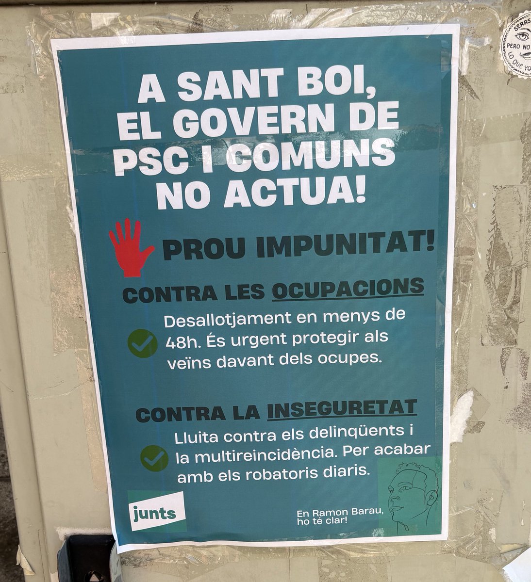 Ramon Codina ||*|| (@ramoncodina) on Twitter photo Ningú em pot acusar de simpatitzar amb el PSC i els seus socis a l’Ajuntament de Sant Boi, però manipular l’opinió pública utilitzant la sensació de seguretat és propi de la ultradreta més feixista. #Vergonya
Però tranquils ‘En Ramon Barau ho té clar’. <a href="/JuntsXSantBoi/">Junts per Sant Boi</a> Ningú em pot acusar de simpatitzar amb el PSC i els seus socis a l’Ajuntament de Sant Boi, però manipular l’opinió pública utilitzant la sensació de seguretat és propi de la ultradreta més feixista. #Vergonya
Però tranquils ‘En Ramon Barau ho té clar’. <a href="/JuntsXSantBoi/">Junts per Sant Boi</a>