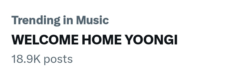 Can i get 50 replies? 

WELCOME HOME YOONGI