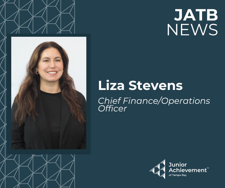 We are excited to share that Liza Stevens has accepted the opportunity to serve as Chief Financial Officer and Chief Operating Officer at JA Tampa Bay!

Join us in congratulating Liza on this well-deserved promotion!