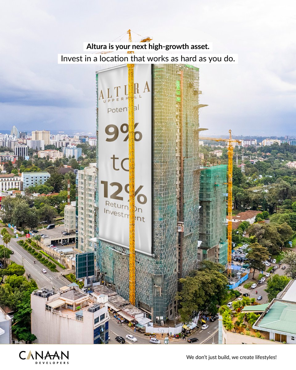 CanaanDeveloper's tweet photo. Altura is more than a home, it’s a high-return investment in Nairobi’s most connected, cosmopolitan district.
Contact us at +254 101 400 404 or +254 101 500 505  to book your spot
#altura #canaandevelopers #SmartInvesting #nairobiluxuryliving #wecreatelifestyles https://t.co/r35P6TrYB3