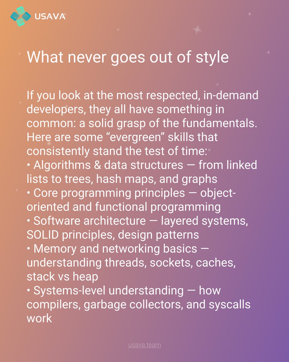 usava_team's tweet image. How not to get lost in a world where technologies are constantly changing?🤔
#tech #programmers