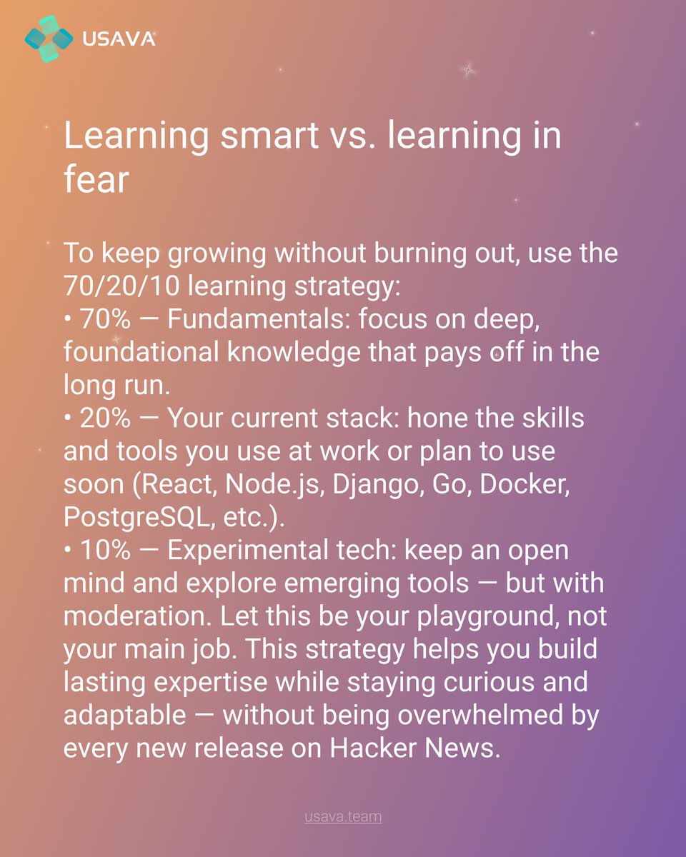 usava_team's tweet image. How not to get lost in a world where technologies are constantly changing?🤔
#tech #programmers