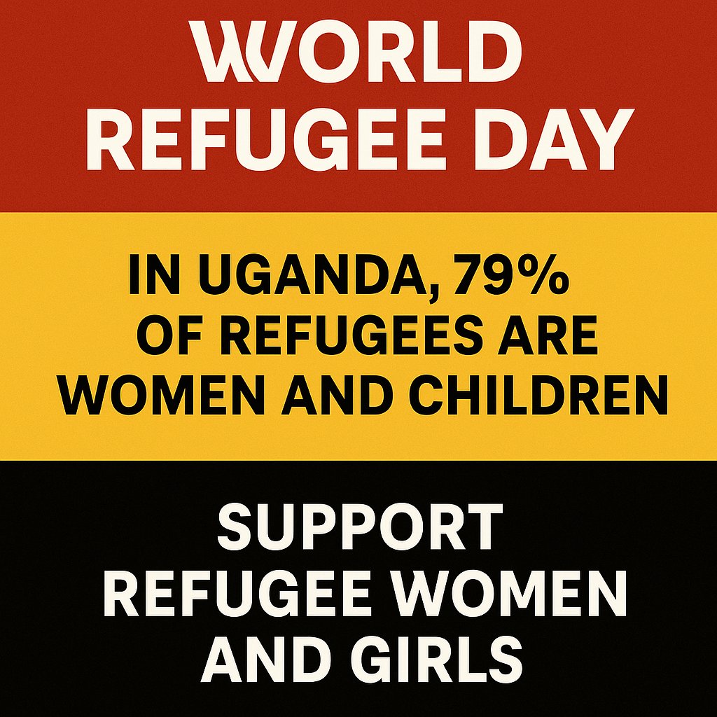 Uganda hosts over 1.6 million refugees. 79% are women and children. This #WorldRefugeeDay, we stand with them. Support refugee women and girls. When we protect refugee girls, we protect the future. When we invest in their education, we invest in peace. #RefugeeRights
