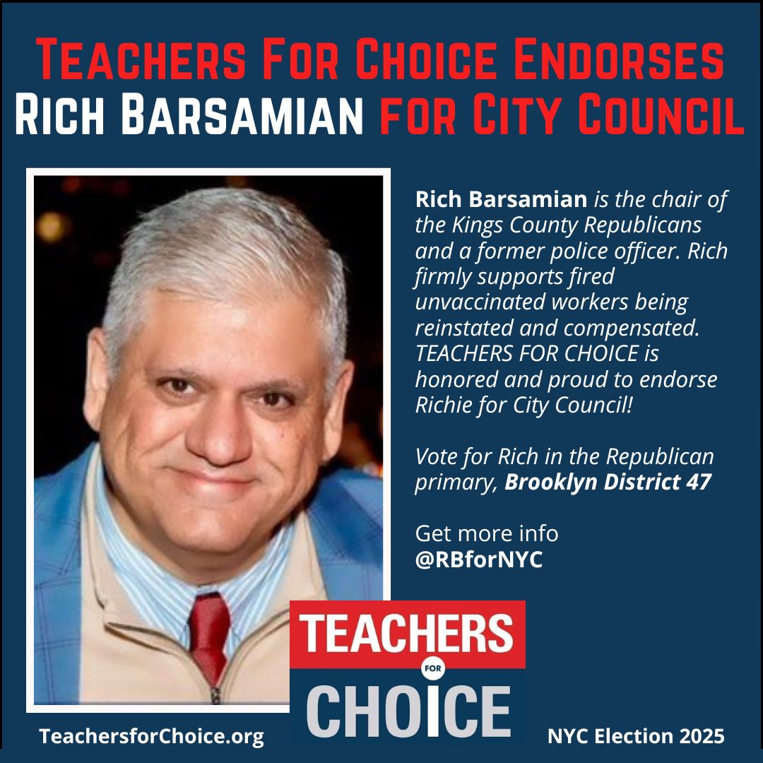 Teachers for Choice Endorses Rich Barsamian for City Council!

I had the honor and privilege of being introduced to Richard Barsamian by my dear friend Jimmy Wagner, who is the founder of the Donald J. Trump Republican Club in Brooklyn. <a href="/RBforNYC/">RB for NYC</a> is the Chairman of the Kings