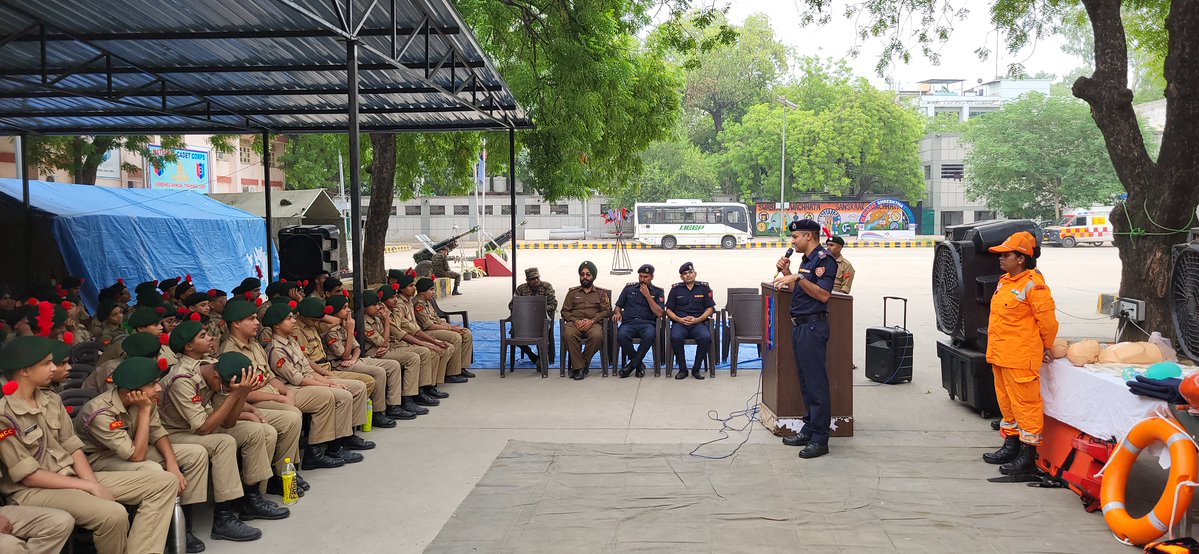 A Lecture cum Demo on Disaster Management was conducted by Team <a href="/16NDRF/">16NDRF</a> at NCC GP HQ Safdarjung Enclave New Delhi.
Topics Covered:
🔸 Role of NDRF &amp; Disaster Types
🔸 First-aid &amp; Pre-Hospital Care
🔸 Evacuation Drills
🔸 Raft Making &amp; Use of Fire Extinguisher 
🔸 CPR