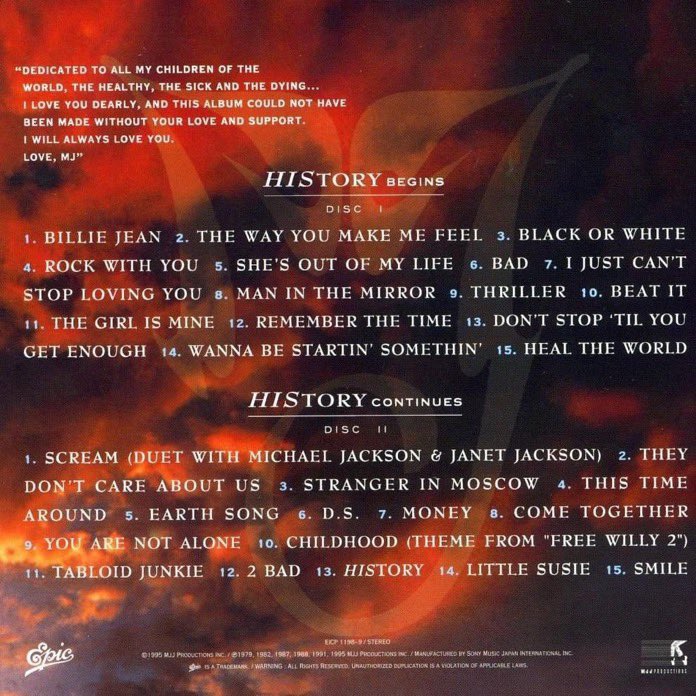RnBHomeMusics's tweet photo. 💽 Michael Jackson - 'HIStory: Past, Present and Future, Book I'
🗓 20 juin 1995
📊 #1 au #Billboard200 
💿 8x platine par la RIAA 🇺🇸
🌎 20M de copies
🏆 1x #GRAMMYs
⌨️ Michael Jackson • Teddy Riley • Jimmy Jam &amp; Terry Lewis etc…
❤️‍🔥 Vos préférés ?

30 ANS DE CE CHEF D’ŒUVRE ! https://t.co/7UTvUblACX