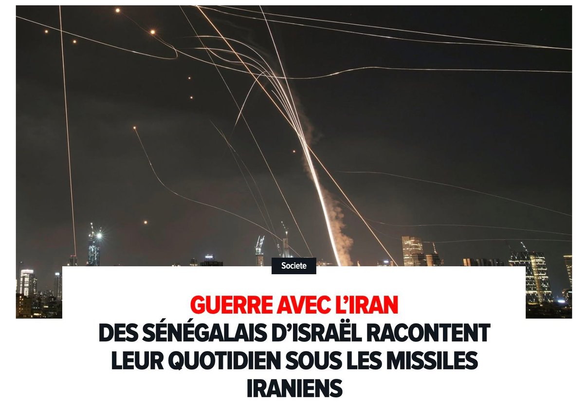 Guerre avec l’Iran : des Sénégalais d’Israël racontent leur quotidien sous les missiles iraniens
👉🏼 seneweb.info/44qotWE