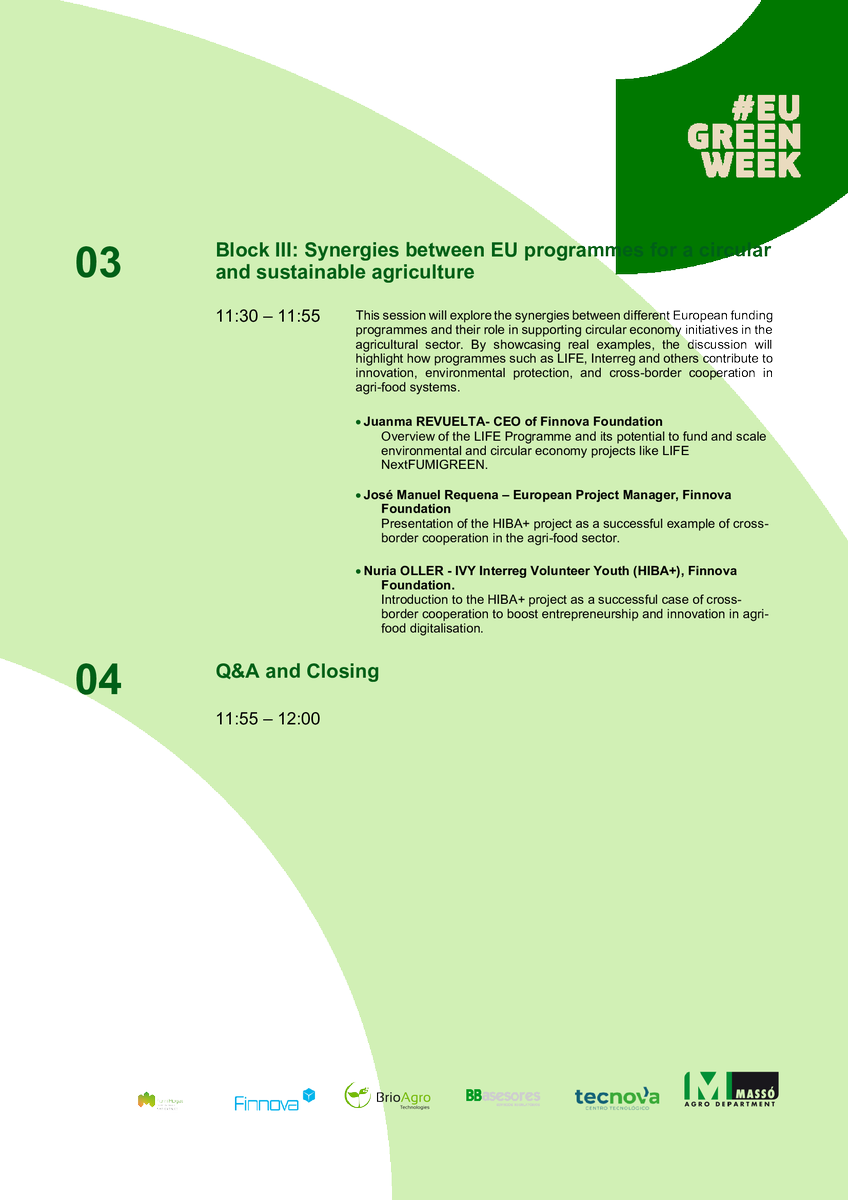 LNextfumigreen's tweet image. 🚨 Don’t miss it! This Mon 23/06 the #LIFENextFUMIGREEN event takes place at @EUgreenweek
♻️ Circular solutions for sustainable agriculture
🔬 Experts, real cases & EU funding panel
🕙 10:00–12:00 CEST
🎟️ Register free: bit.ly/NextFUMIGREENe…
@cinea_eu @LIFEprogramme @EU_ENV