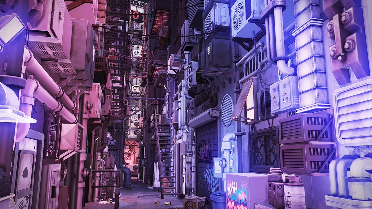 怪しい路地裏を作りました！ 地下にバーがありますが、基本的に内装は