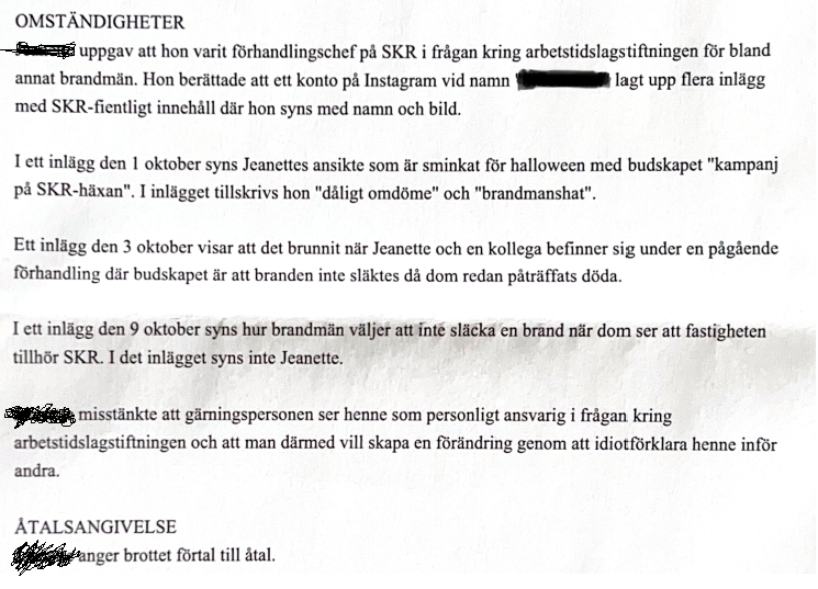 GustavBoethius's tweet photo. Numera använder @SKR_se andra argument för att behålla 11h-reglerna. 

Under hösten -23 polisanmälde SKR:s förhandlare en aggressiv instagraminlaga. Förundersökningen lades ner, men nu vill man inte vika sig för hot. Viktig princip, detta. https://t.co/nTutFqsTYe