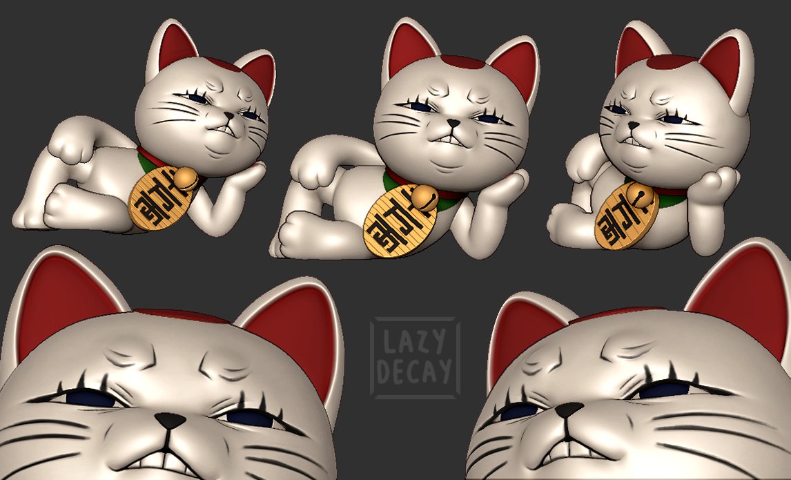 lazy_decay's tweet image. turbo baba neko sculpt!
