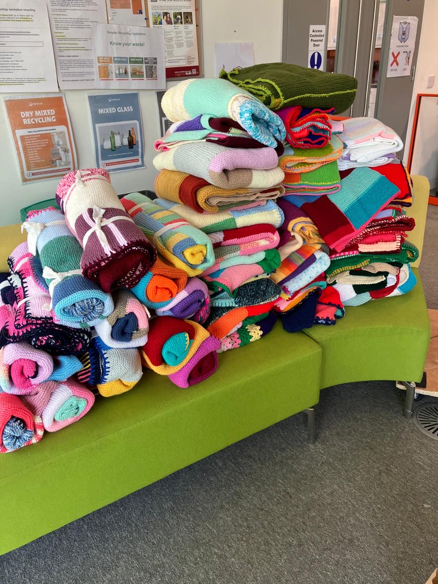 Every woman treated at a Hamlin hospital in Ethiopia receives a Comfort Pack when she arrives – including one of these blankets. Thank you for your love, care and stitches. 💜  #KnittingForHamlin #ThankYou #BlanketCollection