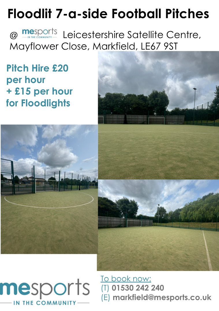 MESportsCIC's tweet image. Markfield Facilities to Hire! 🏢

We have Multi-Purpose Halls and all weather pitches available to hire, at the Leicestershire Satellite Centre in Markfield! 🏟🏢🏣

To enquire, or book:
☎ 01530 242 240
📧 markfield@mesports.co.uk

#forhire #Pitchhire #halls #markfield #MESports