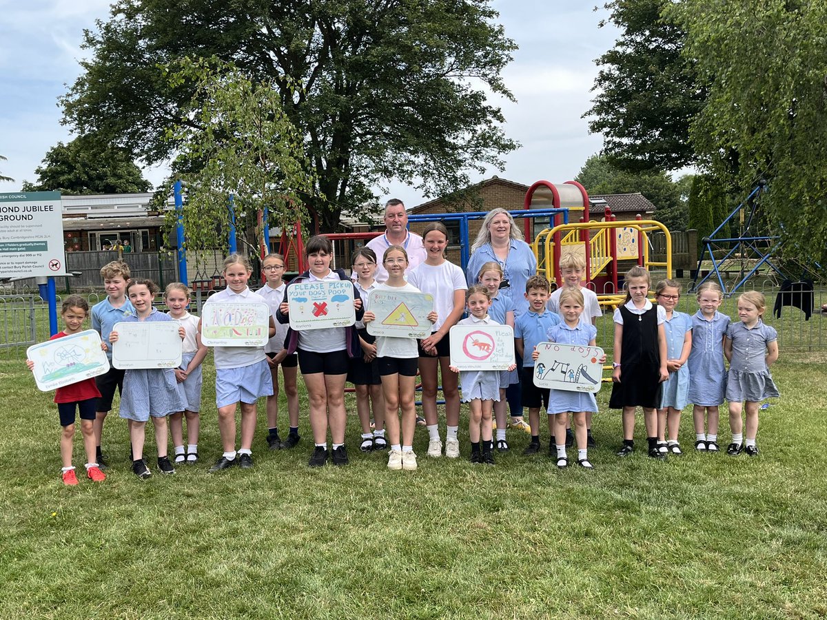 Children who came 1st, 2nd and 3rd in Bury Parish Council poster competition. The winners posters will be installed soon so keep a look out.