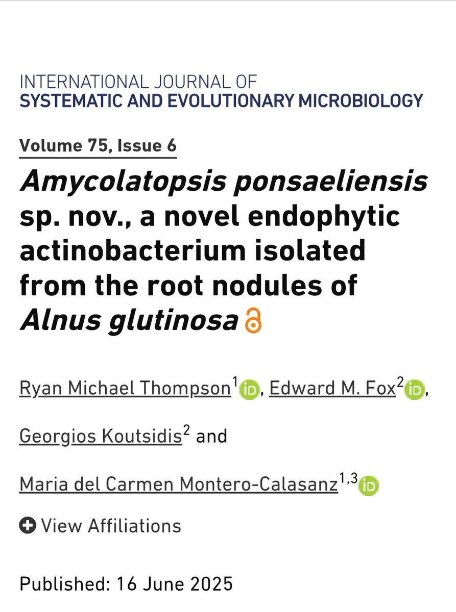 🦠New bacterial species🦠

Paper six of my PhD and my first novel species description. 
Amycolatopsis ponsaeliensis, deriving it's name from the Latin name of Newcastle upon Tyne (Pons Aelius).

microbiologyresearch.org/content/journa…

<a href="/MonteroCalasanz/">MCarmen Montero-Calasanz</a> <a href="/UniofNewcastle/">Newcastle University</a> <a href="/MicrobioSoc/">Microbiology Society</a> <a href="/ONEPlanetDTP/">ONE Planet DTP</a>