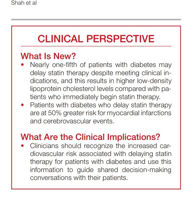 📉 Statin nonacceptance in diabetes = ↑ CV risk

🔹 34% ↑ CV events
🔹 36% ↑ mortality
🔹 Most common in women &amp; minorities
🔹 Missed chance for prevention

📄 <a href="/JAHA_AHA/">JAHA</a> 2025 | doi.org/10.1161/JAHA.1…
#EndoTwitter #CardioTwitter #Diabetes #Statins