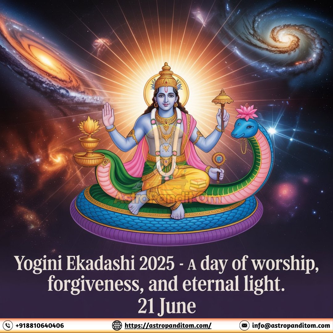 astropanditom's tweet photo. Cleanse your soul this Yogini Ekadashi
Let go of past karma. Embrace divine light

✨ #YoginiEkadashi #EkadashiVrat #SpiritualVibes #VishnuBhakti #HinduFestival #DivineDay #PunyaKaDin #BhaktiSeMukti #astropanditom #talktoastrologer #onlinepanditji #gharpepuja #onlinepuja https://t.co/06QXHKMkBc