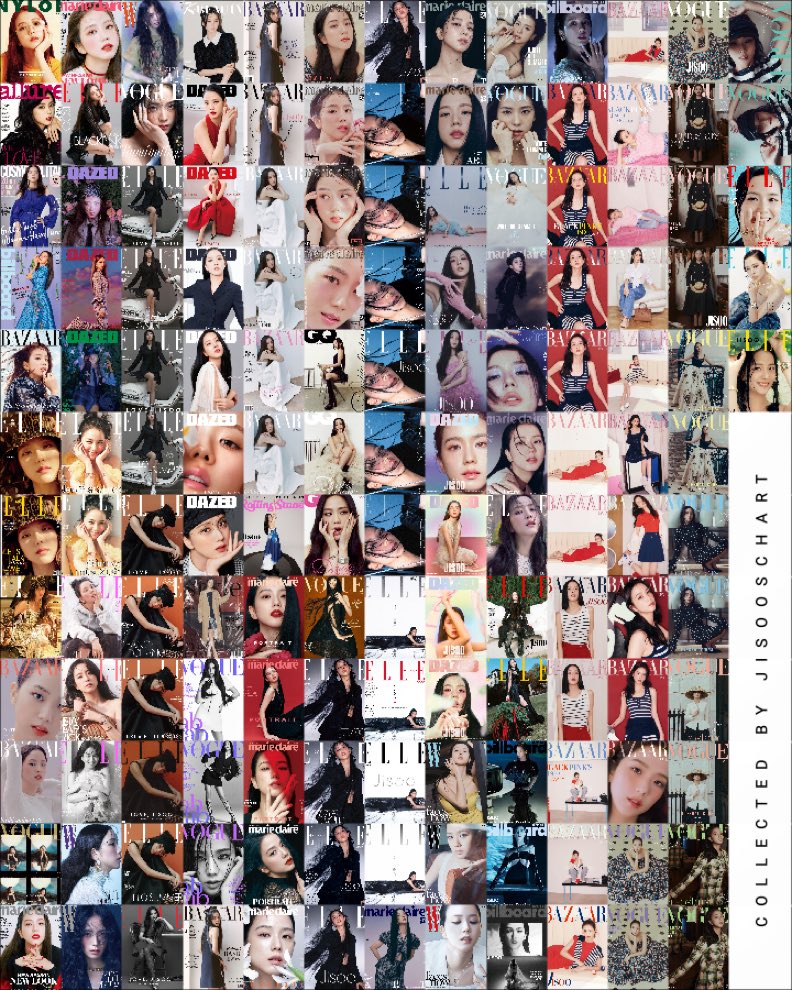 chartskimjisoo's tweet photo. Just in: JISOO is now the K-pop Idol with the most magazine covers with a total of 149 solo covers across all formats. 

@officialBLISSOO https://t.co/J8YjhnDDaX