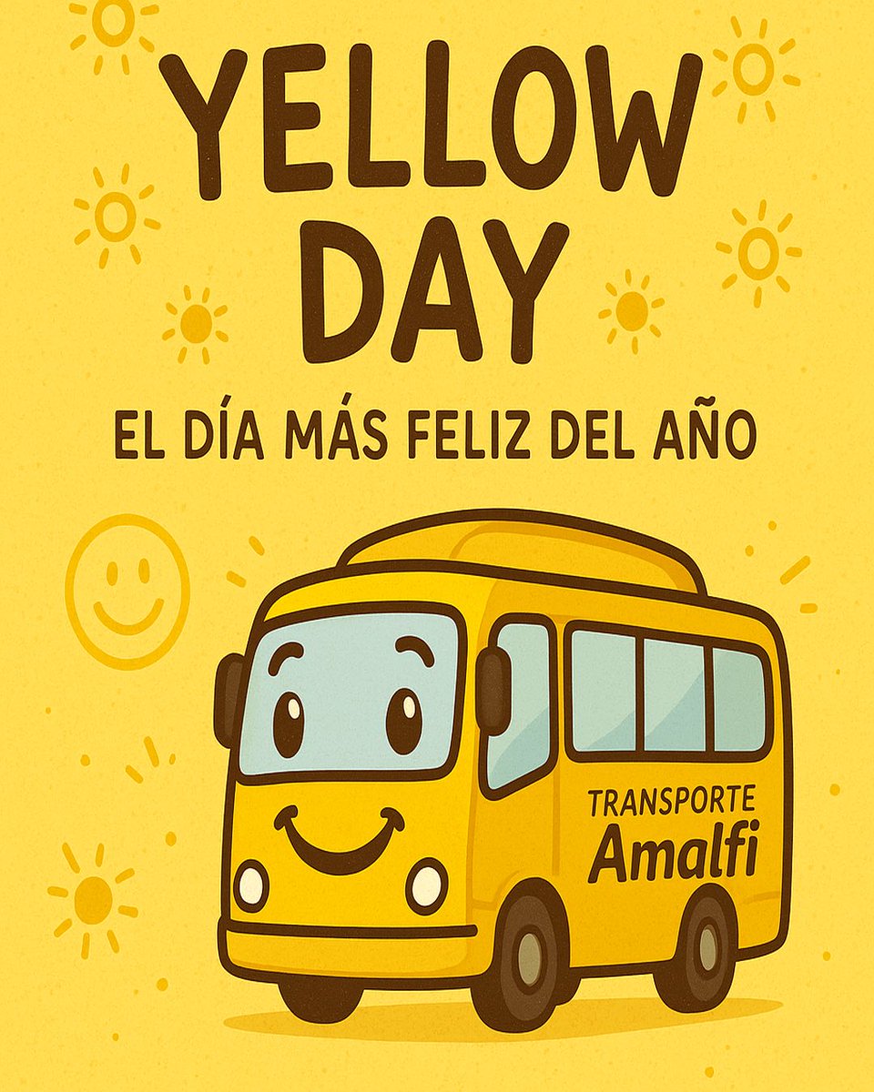 ¡Feliz Yellow Day! 💛
El 20 de junio es el día más feliz del año y en Transporte Amalfi lo celebramos rodando con alegría, sol y buenas vibras. 🌞🚌
#YellowDay #TransporteAmalfi #FelicidadSobreRuedas