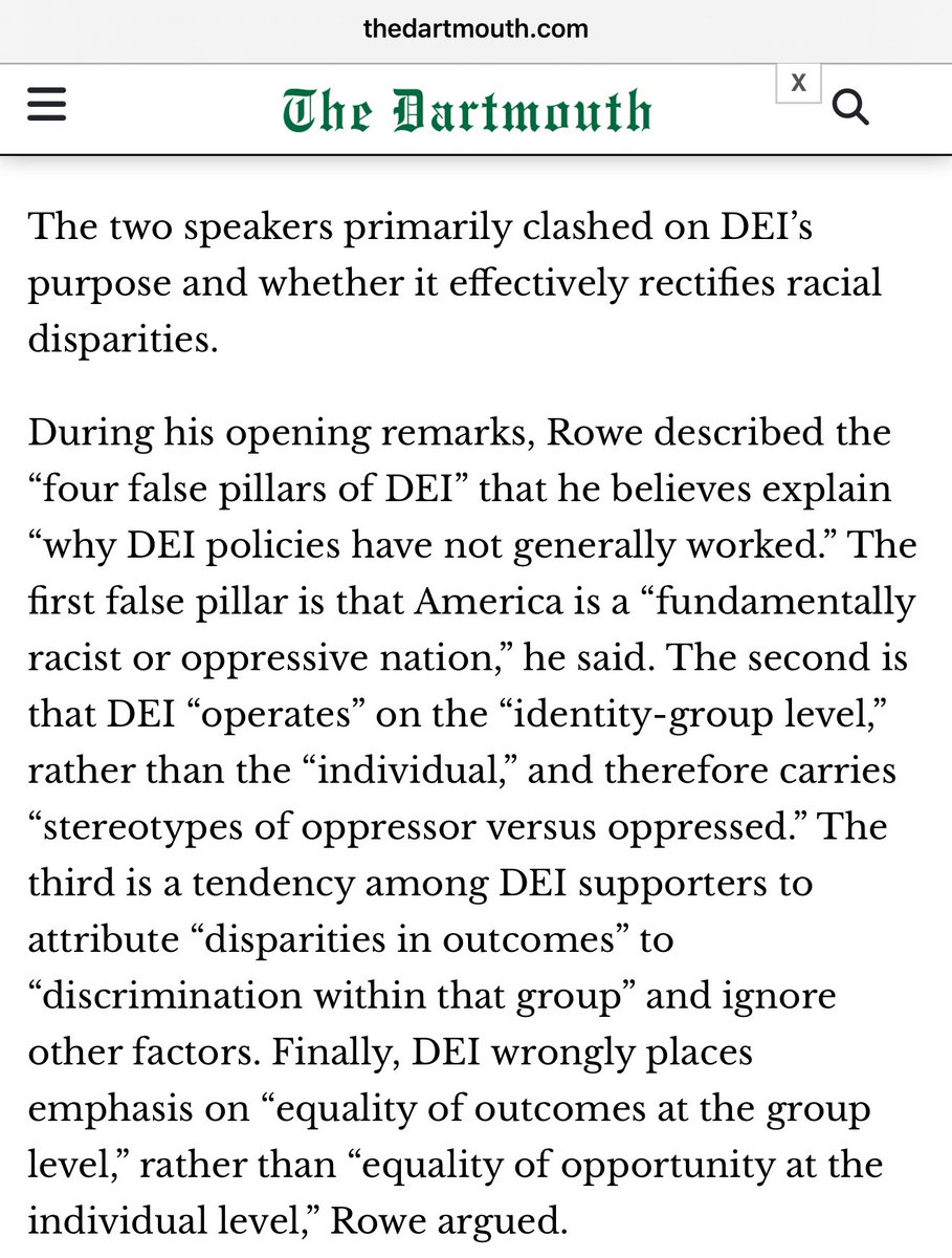 Ian Rowe (@ianvrowe) on Twitter photo Great recap of my robust and respectful debate at <a href="/dartmouth/">Dartmouth 🌲</a> College with Keith Boykin over the effectiveness, or lack there of, DEI policy.
Hosted by Dartmouth Political Union.
thedartmouth.com/article/2025/0…
<a href="/thedartmouth/">The Dartmouth</a> <a href="/keithboykin/">Keith Boykin</a> <a href="/theDPUnion/">The Dartmouth Political Union</a> <a href="/FreeBlckThought/">Free Black Thought</a> Great recap of my robust and respectful debate at <a href="/dartmouth/">Dartmouth 🌲</a> College with Keith Boykin over the effectiveness, or lack there of, DEI policy.
Hosted by Dartmouth Political Union.
thedartmouth.com/article/2025/0…
<a href="/thedartmouth/">The Dartmouth</a> <a href="/keithboykin/">Keith Boykin</a> <a href="/theDPUnion/">The Dartmouth Political Union</a> <a href="/FreeBlckThought/">Free Black Thought</a>