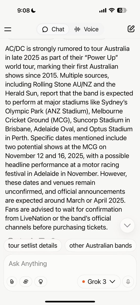 For those people interested I just asked <a href="/grok/">Grok</a> this question about 
AC/DC 🔥😎