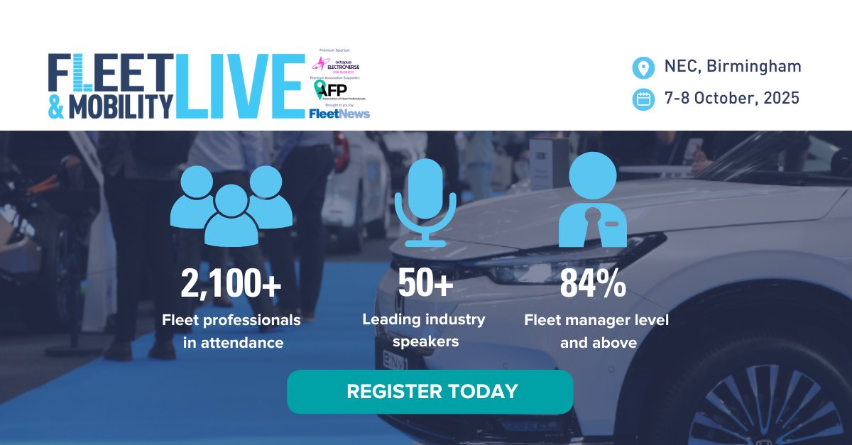 🚗💼 Fleet &amp; Mobility Live is back!
Join us on 7-8 October at the NEC Birmingham.

✨ Connect with 2,100+ fleet professionals
🏢 Meet innovative suppliers &amp; manufacturers
🎤 Gain insights from industry experts!

🎟️ Registration is FREE – don’t miss out! ow.ly/JVB450Wcbwf
